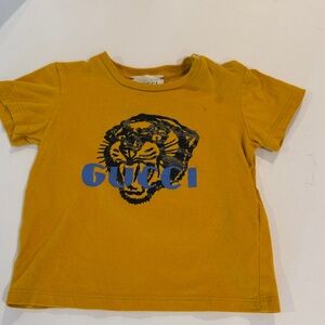 Gucci Kids Yellow Tee with Tiger Print